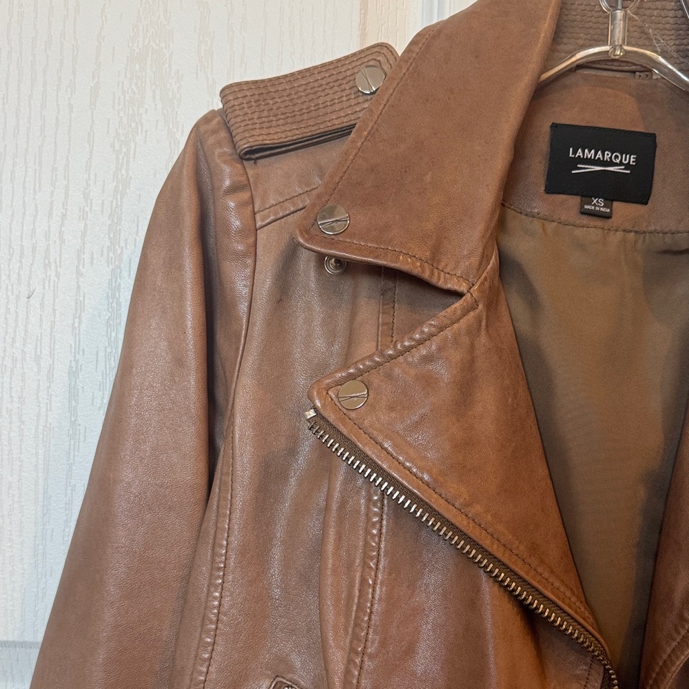 Lamarque Women's Leather Biker Jacket - Picture 7 of 15
